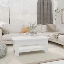 vidaXL fehér szerelt fa dohányzóasztal 102 x 55 x 42 cm