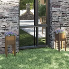   vidaXL 2 db mézbarna tömör fenyőfa kerti virágtartó 31 x 31 x 70 cm