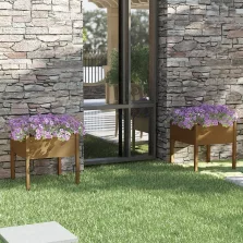   vidaXL 2 db mézbarna tömör fenyőfa kerti virágtartó 70 x 70 x 70 cm