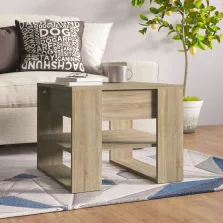   vidaXL sonoma tölgy színű szerelt fa dohányzóasztal 55,5 x 55 x 45 cm