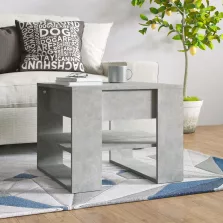   vidaXL betonszürke szerelt fa dohányzóasztal 55,5x55x45 cm