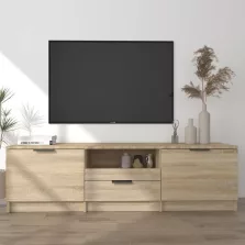   vidaXL sonoma-tölgyszínű szerelt fa fali TV-szekrény 140x35x40 cm