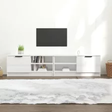   vidaXL 2 db magasfényű fehér szerelt fa TV-szekrény 80x35x36,5 cm