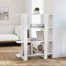   vidaXL magasfényű fehér könyvszekrény/térelválasztó 100x30x123,5 cm