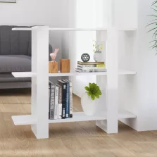   vidaXL magasfényű fehér könyvszekrény/térelválasztó 100 x 30 x 87 cm