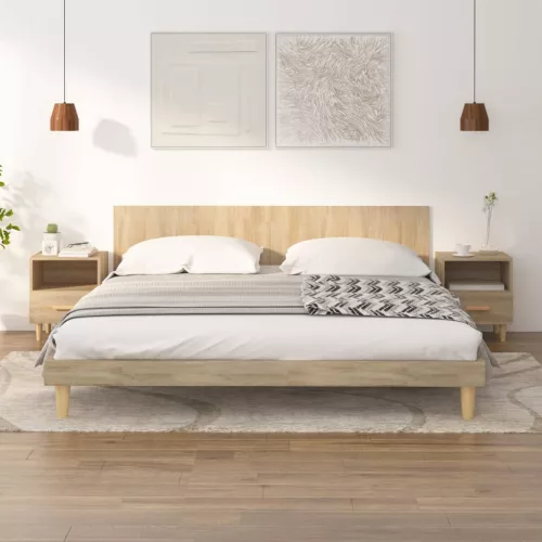 vidaXL 2 db sonoma tölgy színű éjjeliszekrény 40 x 35 x 47 cm