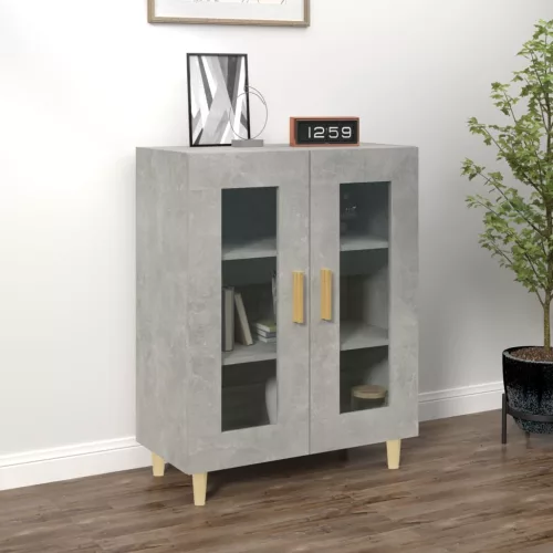 vidaXL betonszürke szerelt fa tálalószekrény 69,5 x 34 x 90 cm