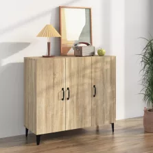   vidaXL sonoma tölgy színű szerelt fa tálalószekrény 90 x 34 x 80 cm