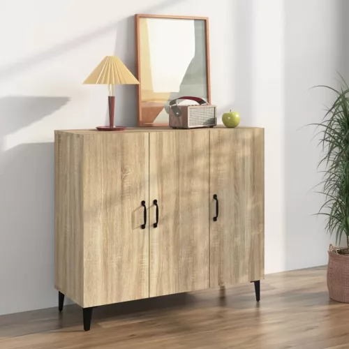 vidaXL sonoma tölgy színű szerelt fa tálalószekrény 90 x 34 x 80 cm