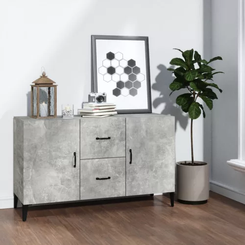 vidaXL betonszürke szerelt fa tálalószekrény 100 x 36 x 60 cm
