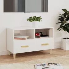   vidaXL fehér magasfényű szerelt fa TV-szekrény 80x36x50 cm