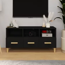 vidaXL fekete szerelt fa TV-szekrény 102 x 36 x 50 cm
