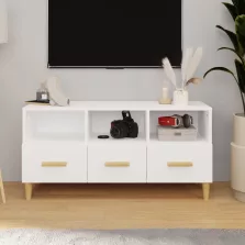  vidaXL fehér magasfényű szerelt fa TV-szekrény 102x36x50 cm