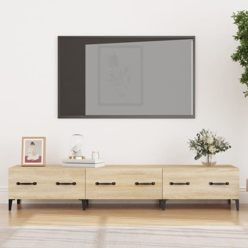 vidaXL sonoma-tölgyszínű szerelt fa fali TV-szekrény 150x34,5x30 cm