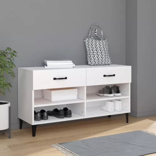 vidaXL fehér szerelt fa cipősszekrény 102x35x55 cm
