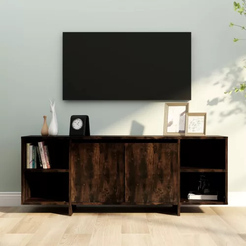 vidaXL füstös tölgy színű szerelt fa TV-szekrény 130x35x50 cm