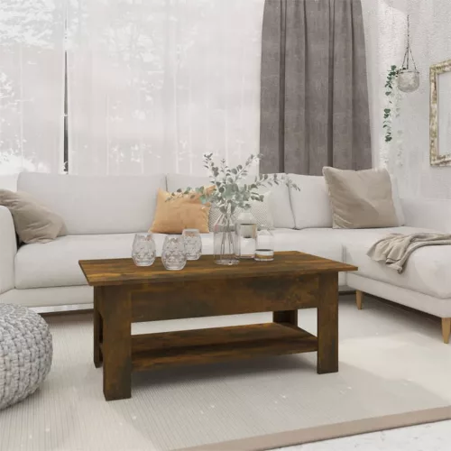 vidaXL füstös tölgy színű szerelt fa dohányzóasztal 102 x 55 x 42 cm