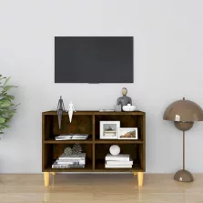   vidaXL füstös tölgy színű TV-szekrény tömör falábakkal 69,5x30x50 cm
