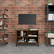   vidaXL füstös tölgyszínű TV-szekrény fémlábakkal 69,5 x 30 x 50 cm