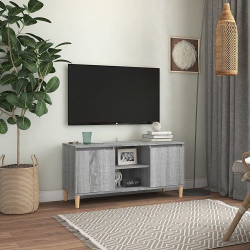 vidaXL szürke sonoma színű TV-szekrény tömör falábakkal 103,5x35x50 cm