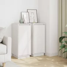   vidaXL 2 db fehér tömör fenyőfa tálalószekrény 31,5 x 34 x 75 cm