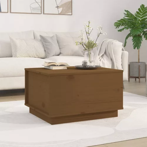 vidaXL mézbarna tömör fenyőfa dohányzóasztal 60x50x35 cm