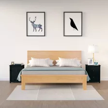   vidaXL 2 darab fekete tömör fenyőfa éjjeliszekrény 50x35x61,5 cm