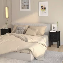   vidaXL 2 darab fekete tömör fenyőfa éjjeliszekrény 40 x 35 x 61,5 cm