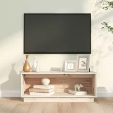 vidaXL tömör fenyőfa TV-szekrény 90x35x35 cm