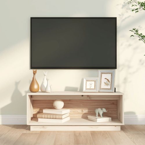 vidaXL tömör fenyőfa TV-szekrény 90x35x35 cm