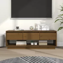   vidaXL mézbarna tömör fenyőfa TV-szekrény 110,5x34x40 cm