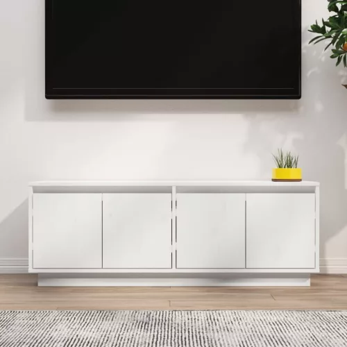 vidaXL fehér tömör fenyőfa TV-szekrény 110x34x40 cm