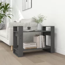  vidaXL szürke tömör fenyőfa könyvszekrény/térelválasztó 80x35x56,5 cm