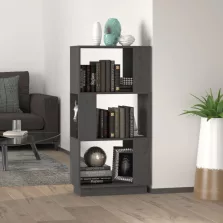   vidaXL szürke tömör fenyőfa könyvszekrény/térelválasztó 51x25x101 cm