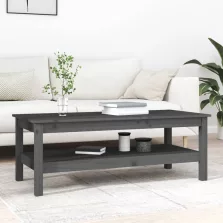   vidaXL szürke tömör fenyőfa dohányzóasztal 110 x 50 x 40 cm