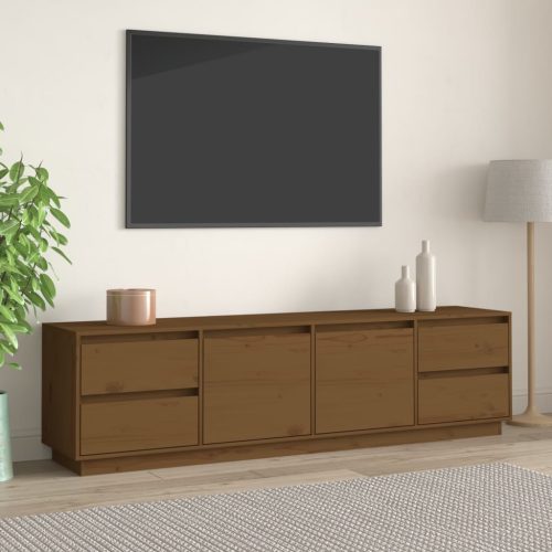 vidaXL mézbarna tömör fenyőfa TV-szekrény 176x37x47,5 cm