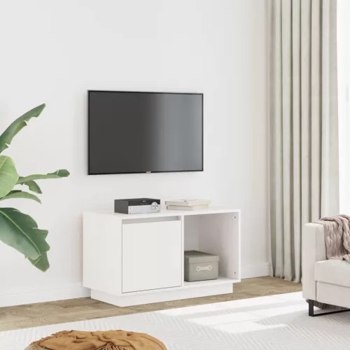 vidaXL fehér tömör fenyőfa TV-szekrény 74x35x44 cm