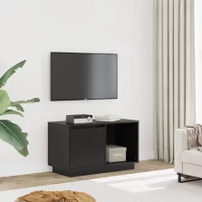 vidaXL fekete tömör fenyőfa TV-szekrény 74x35x44 cm