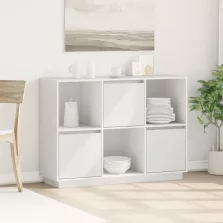   vidaXL fehér tömör fenyőfa tálalószekrény 110,5x35x80 cm
