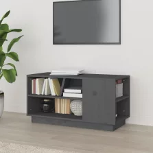   vidaXL szürke tömör fenyőfa TV-szekrény 80 x 35 x 40,5 cm