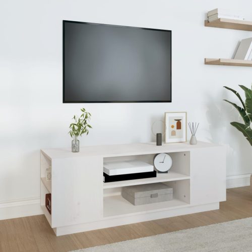 vidaXL fehér tömör fenyőfa TV-szekrény 110 x 35 x 40,5 cm