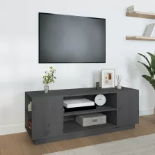   vidaXL szürke tömör fenyőfa TV-szekrény 110 x 35 x 40,5 cm