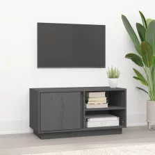   vidaXL szürke tömör fenyőfa TV-szekrény 80 x 35 x 40,5 cm