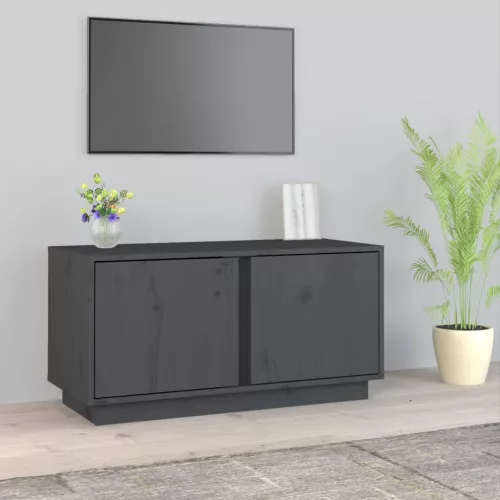 vidaXL szürke tömör fenyőfa TV-szekrény 80 x 35 x 40,5 cm