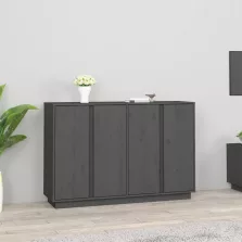   vidaXL szürke tömör fenyőfa tálalószekrény 120x35x80 cm