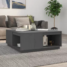   vidaXL szürke tömör fenyőfa dohányzóasztal 100 x 101 x 40,5 cm