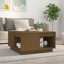   vidaXL mézbarna tömör fenyőfa dohányzóasztal 60x61x32,5 cm
