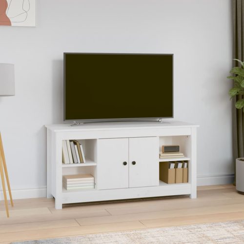 vidaXL fehér tömör fenyőfa TV-szekrény 103 x 36,5 x 52 cm