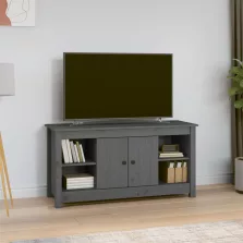   vidaXL szürke tömör fenyőfa TV-szekrény 103 x 36,5 x 52 cm
