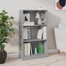   vidaXL szürke sonoma színű szerelt fa könyvszekrény 60 x 24 x 109 cm